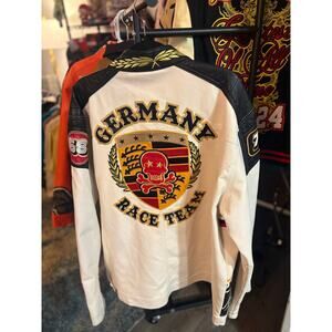 NWT SZ 4XL - Watson Germany Race Team Moto Jacket, White/multi